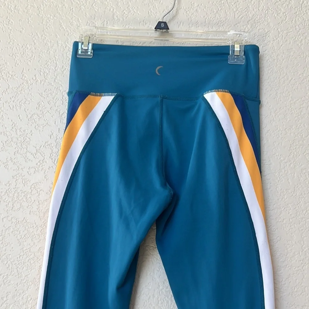 Zyia Janis Legging Active wear Side Stripe Yellow and Blue size 6/8 - Picture 7 of 12